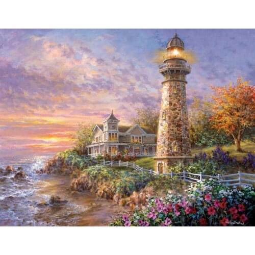 Free shipping classical Thomas lighthouse seascape canvas prints oil painting printed on canvas home wall art decoration picture