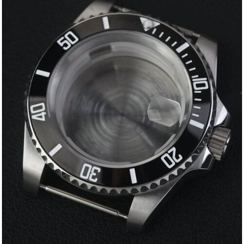Submariner style 40mm 316L stainless steel WATCH CASE for 28.5mm dial 2836 8215 2813 watch case movement sapphire face