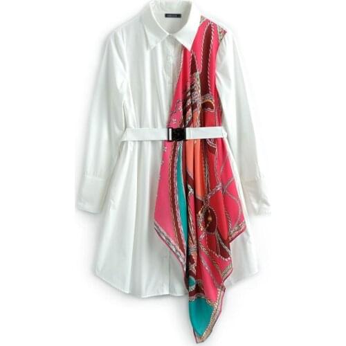 Floral Print Silk Scarf Spring Fall New Long Sleeve Elegant Pastel Shirt Plus Size Dress Women Trendy Ukraine Harajuku Vestidos