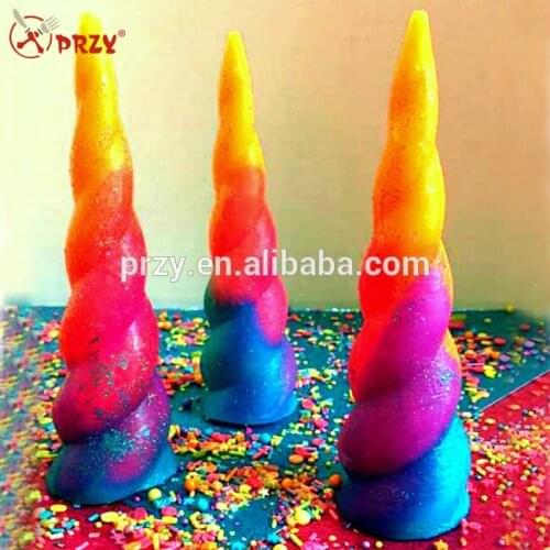 PRZY Unicorn Horn Soap Mold Silicone Candle Mould 3D Silicone Molds Silica Gel for Soap Making Aroma Stone Moulds Eco-friendly