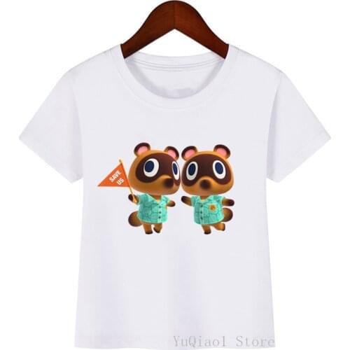 Boys Girls Unisex Kawaii Cartoons Print Tops Childrens Animal Crossing Graphic T Shirt Casual Harajuku Kids T-shirt
