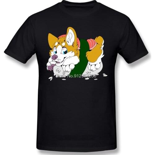 Top Quality Clothing Sushi Corgi Kwaii Dog Humor Foods T-Shirt Cute Tiger Fashion Short Sleeve For Men Shirt