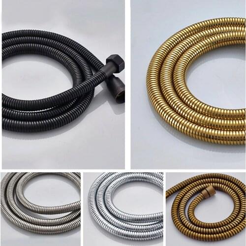 Brushed Nickel 150cm G1/2 Shower Hose Bathroom Accessories Brass Flexible Hose bath contect hand shower Nzh03