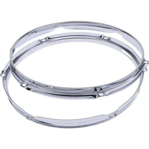 CHROME Die Cast Snare Drum Hoops 12'' 6 Ear/Hole/Lug, Zinc Alloy