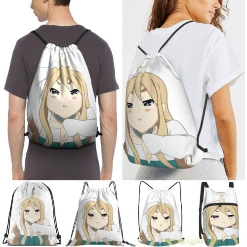 K-On Mugi Men Purpose Drawstring Backpack Bags Women Outdoor Travel Backpacks Gym Training Swimming Fitness Bag