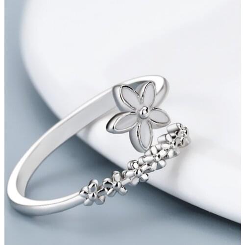 Todorova Fresh Flower Ring Female Jewelry Temperament Literary Fashion Gift Korean Resizable Opening Rings Women