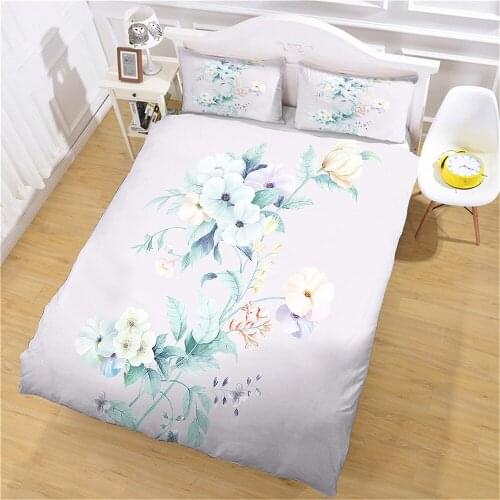 Designer Floral Bedding Set Pink Modern Full Size Duvet Cover Bedroom Silky Unique Fashion Reactive Printing Quality Soft Custom