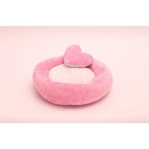 Loving Heart Pet Bed Soft Sleep Cushion Lovely Pink Pet Mat Anti-slip Pad Comfortable Sleep Nest