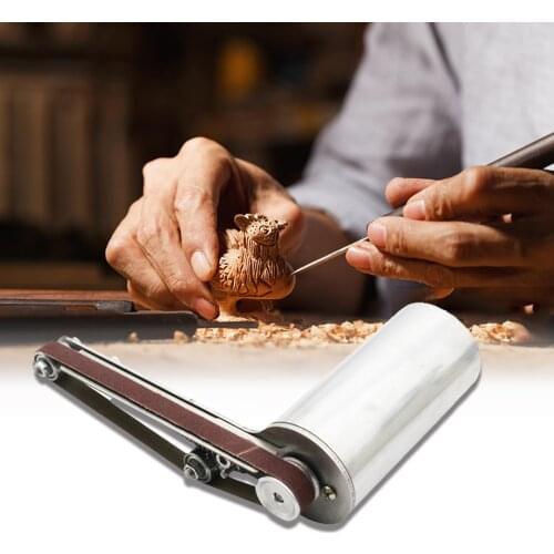 24V 90W Mini Handheld Electric Polisher Stainless Steel Polisher Belt Sander with 10PCS Sander Belts for Iron Steel Polishing