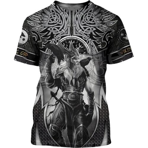 Tessffel NewFashion Vikings Symbol Tattoo Viking Warriors Harajuku Unisex 3DPrint Short Sleeve Streetwear T-shirts Men Women s-5