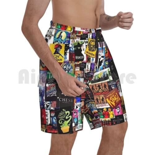 Musicals Collage Iv Beach Shorts Men Beach Pants Swimwear Musicals Music Theatre Broadway Westend London New York
