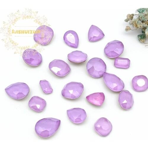 New arrival!!! Mixing Mocha Purple shape and sizes Glass Crystal rhinestones DIY Clothing accessories and nails Free shipping