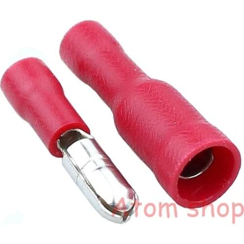100PCS FRD (MPD)1.25-156 red bullet head male female pair plug connector terminal fast connector