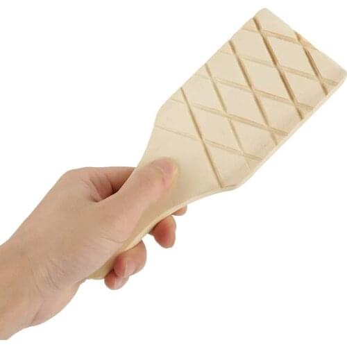 Grooved Wooden Paddle for Hammering Forming Shaping Potters Tool Kit Sculpture Clay Wax Resist For Pottery Sculpting Tools for
