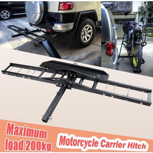 Rear Motorcycle Trailer Hitch Carrier Scooter Dirt Bike Hauler Hitch Steel Mount Rack Ramp Anti Tilt Anti Wobble 300kg