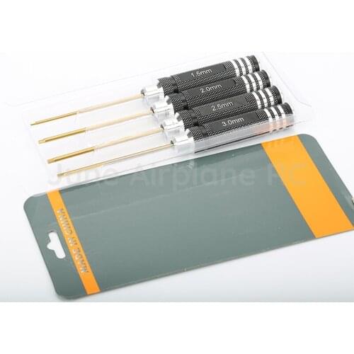 4 pcs 1.5 2.0 2.5 3.0mm Hex Screwdriver Color Titanium Alloy Steel Hexagon Screwdriver Set Allen Driver For RC Helicopter Car