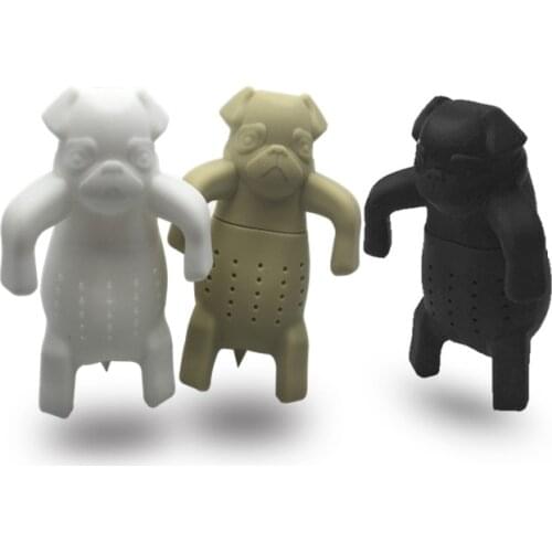 Cute Silicone Pug Dog Tea Infuser Tea Filter Diffuser Reusable Tea Strainer Spice Loose Tea Leaf Herbal Tool Teapot