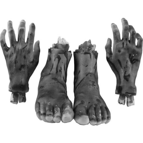 Horror Halloween Decoration Scene Decoration Props Tricky Toys Horror Broken Hands and Prosthetic Feet Black/skin Color Suit