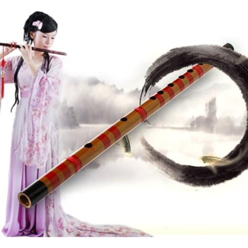 Traditional Long Bamboo Flute Clarinet Student Musical Instrument 7 Hole 42.5cm 87HF