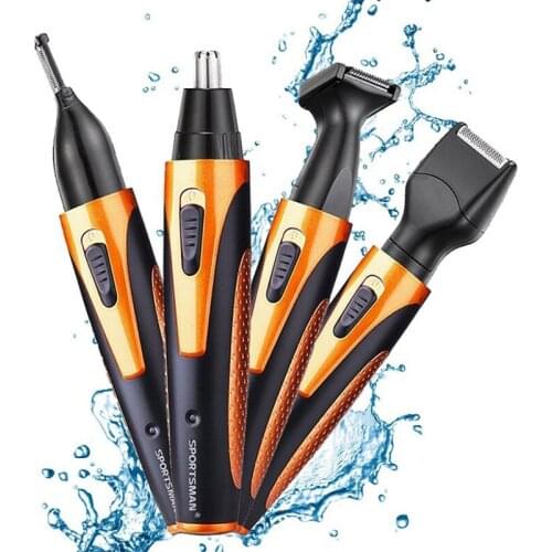 Waterproof Nose Hair Trimmer 4 in 1 Facial Hair Trimmer for Men Razor Nose Ear Trimmer Eyebrows Shaving Head USB Rechargeable