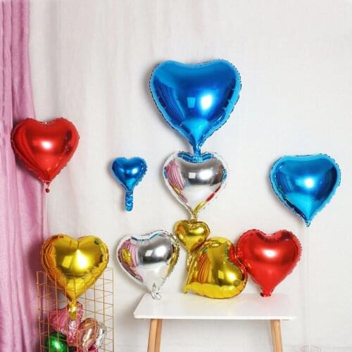 18-inch balloon heart-shaped hydrogen balloon wedding Valentines day decoration shiny aluminum balloon wholesale