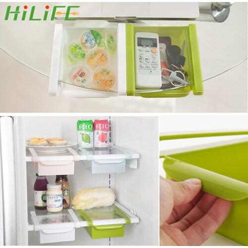 HILIFE Pull-out Drawers Fresh Sort Organizer Kitchen Refrigerator Storage Box Food Container Fresh Spacer Layer Storage Rack