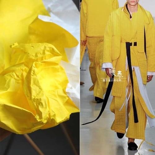 Yellow Tyvek Washing Breathe Paper Soft Waterproof DIY Patches Wallet Bags Coat Home Crafts Decor Garment Designer Fabric