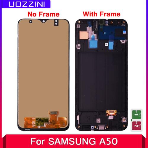 2 Pcs AMOLED 6.4" Lcds For Samsung galaxy A50 2019 A505F/DS A505F A505FD A505A LCD Display Touch Screen Digitizer Assembly Frame