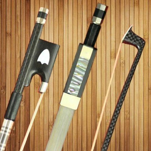 1 Pc Strong New Light Carbon Fiber 4/4 Violin Bow Nickel Silver Parts AAA White Hair Good Balance