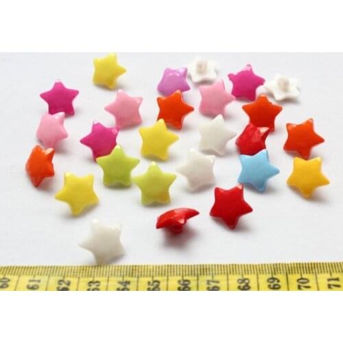 1000pcs Rainbow Star Colorful Children Plastic Sewing Sew On Buttons Shank Set 16mm kawaii shiny star