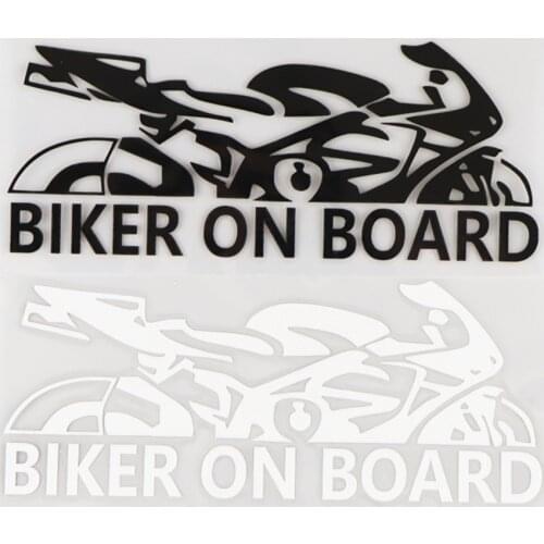 16.1*6.5CM BIKER ON BOARD Vinyl Decal Car Sticker Art Fashion Cartoon Pattern
