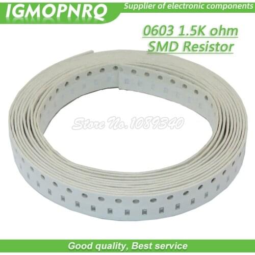 300PCS 0603 Chip Fixed Resistor SMD Resistor resistance 1.5K ohm 1K5 152 IGMOPNRQ