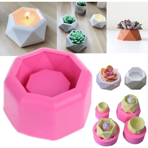 3D Succulent Plant Flower Pot Silicone Mold Gypsum Cement Mini Flower Bonsai DIY Ashtray Candle Holder Silicone Soap Mold