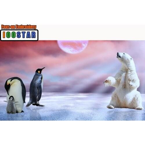 5D DIY Diamond Painting "Penguin&Bear" Embroidery 100% Full Square/Round Diamond Cross Stitch Rhinestone Mosaic Painting Decor