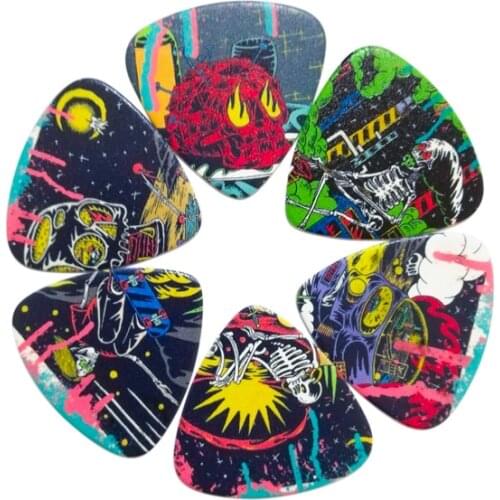 6pcs Triangle Guitar Plectrum Guitar Picks With Cheerhas Pattern Guitar Accessories Music Lover Gifts