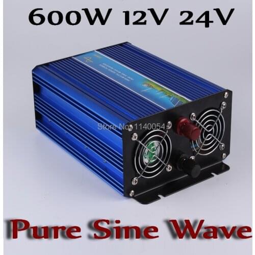 600W Off Grid Inverter 12V 24V, 100/110/120VAC or 220/230/240VAC Pure Sine Wave Output Solar Wind System Power Inverter
