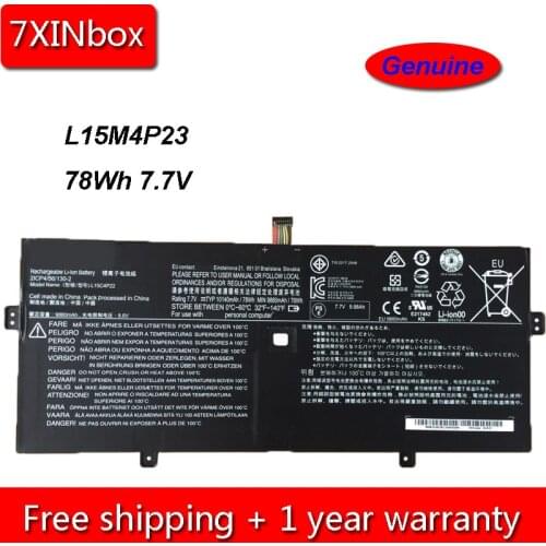 7XINbox 78Wh 10140mAh 7.7V Genuine L15M4P23 L15C4P22 L15C4P21 Laptop Battery For Lenovo Yoga 5 Pro 910 910-13IKB 5B10I22508