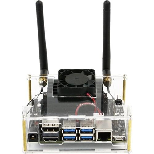 Acrylic case for NVIDIA Jetson Nano B01 & A02 - includes fan and camera holder (Jetson Nano, camera and network cable are 96BA
