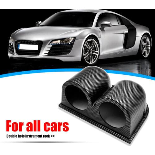 Car Auto Universal 2-1/16 inch 52mm Dual 2 Hole Car Dash Dashboard Gauge Pod Mount Holder Carbon Fiber Look Auto Replacement