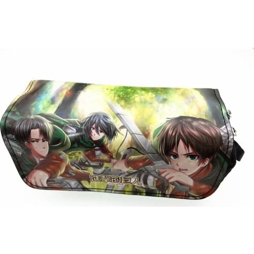 Game Attack on Titan Kids Pencil Bags Make Up Case For Women With Handle