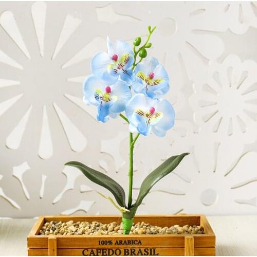 Artificial Silk White Orchid Flowers Butterfly Moth Fake Flower for Wedding Party Home Festival Decoration Christmas gifts