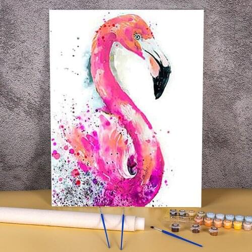 Animal Bird Flamingo DIY Painting By Numbers Set Acrylic Paints 40*50 Canvas Pictures Wall Decoration For Handicraft