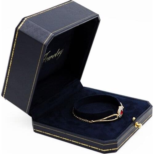 Leather paper jewellery boxes and packaging Bangle case jewelry organizer gift box