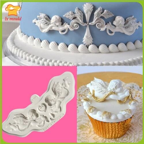 LXYY new retro angel inverted sugar mold love wings angel 12 molds assembly