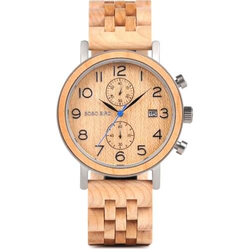 Bobo Bird Wood Mens Watch for Man Quartz Watches Male Auto Date Quartzs Wristwatch Wooden Male Wrist Watch Relogio Masculino