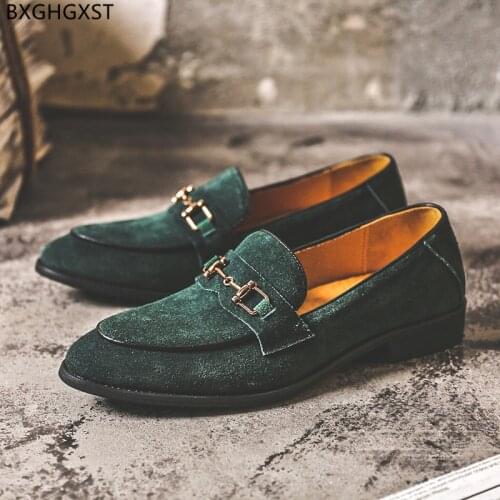 Black Suede Shoes Men Fashion Mens Dress Shoes Loafers Luxury Designer Party Shoes for Men 2021 Zapatos Hombre Chaussure Homme