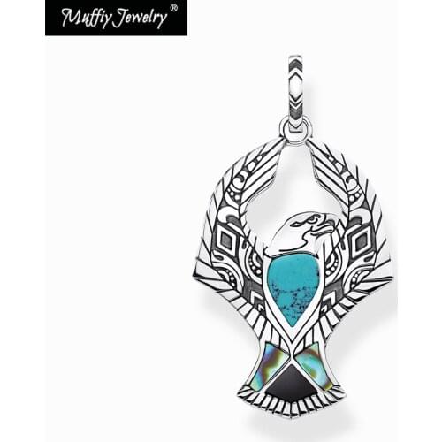 Blue Eagle Necklace Pendant,Europe 2019 Rebel Street Fashion Good Jewelry Trendy Gift In 925 Sterling Silver For Women Men