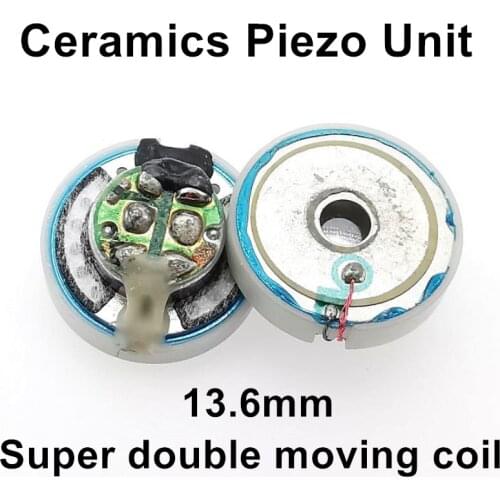 Ceramic earphone unit 13.6mm Driver piezo electric Earbuds Headphone speaker unit (1Pair)