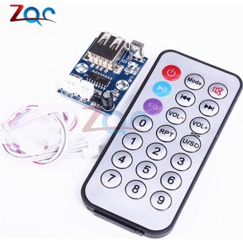 12V Mini WAV MP3 Decoder Board Lossless Decoding Module Two Channel Output Music Audio Player USB Sound Card Remote Control