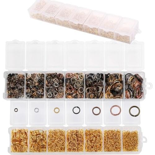 1370Pcs Mixed Size Metal Open Jump Rings Split Rings Connectors For DIY Jewelry Making Findings Kits Accessories Supplies Sets